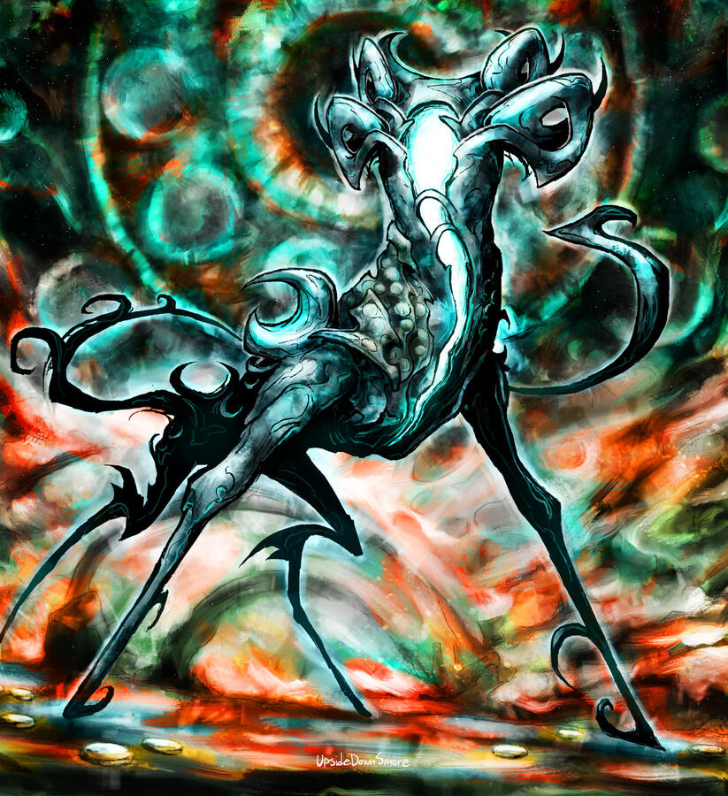 "Minn, the Found" (Warframe Void Angel oc), WFCC Secret Santa gift for Pyrah, January 2025