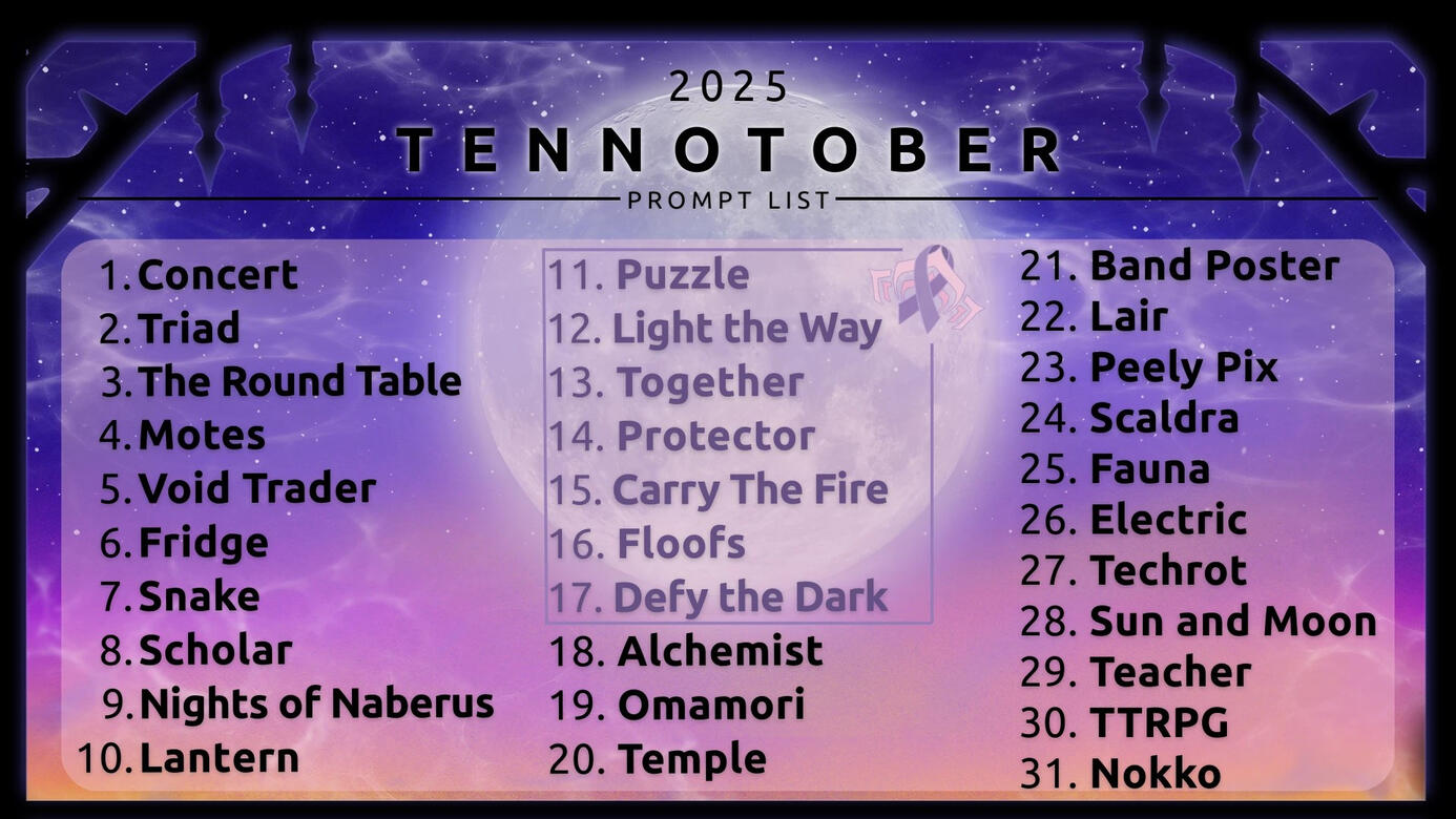 Tennotober 2025 prompt list